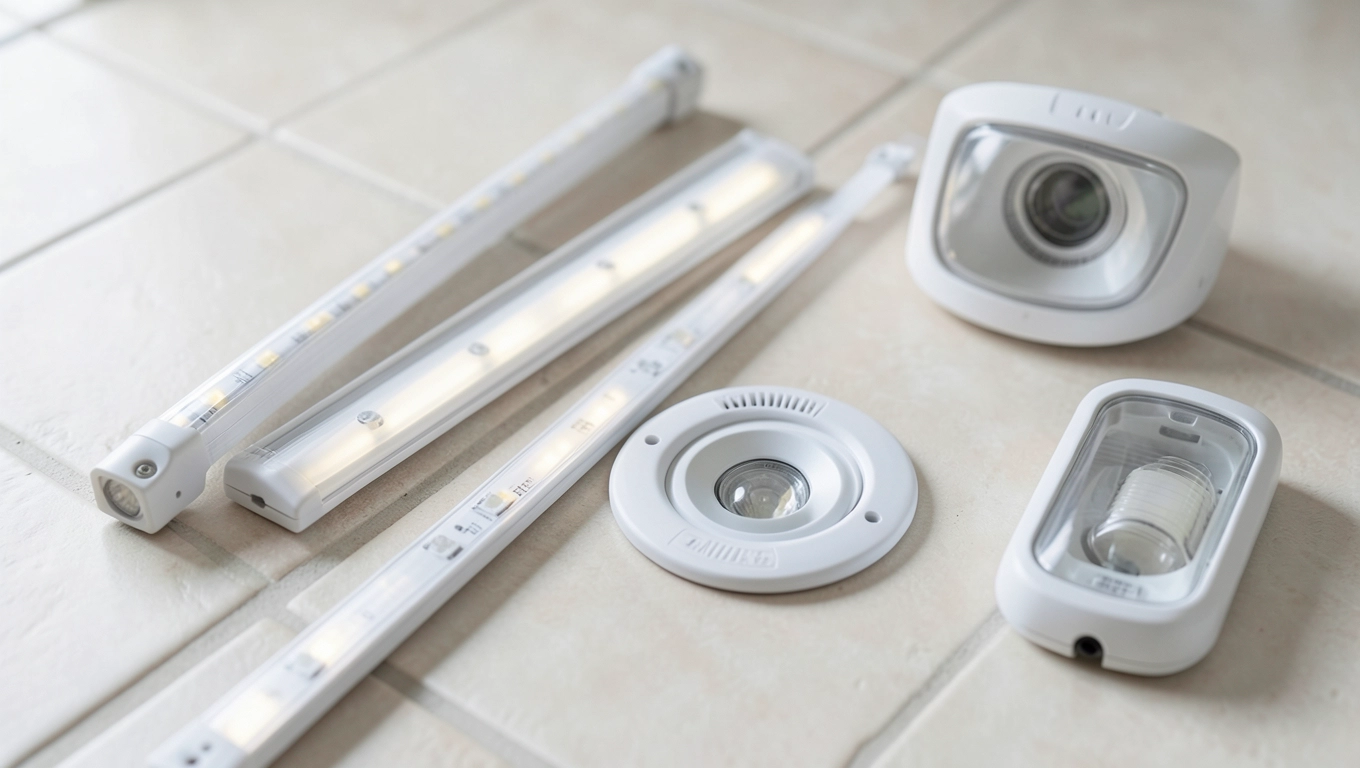 bezpieczne wybieranie oświetlenia łazienkowego