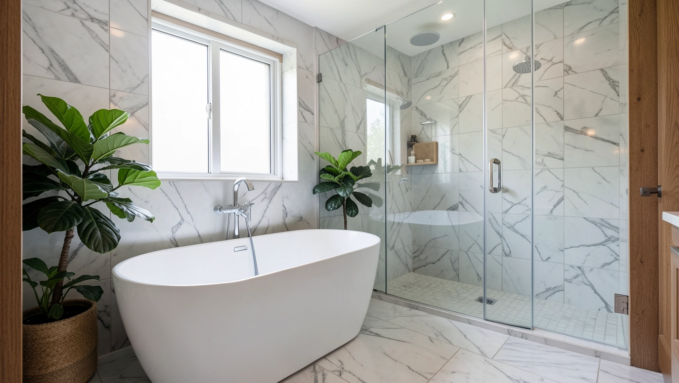 Łazienka z wanną i prysznicem inspiracje