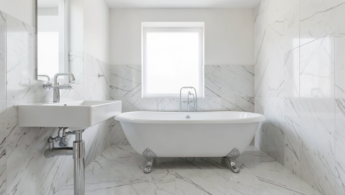 minimalistyczny design łazienki