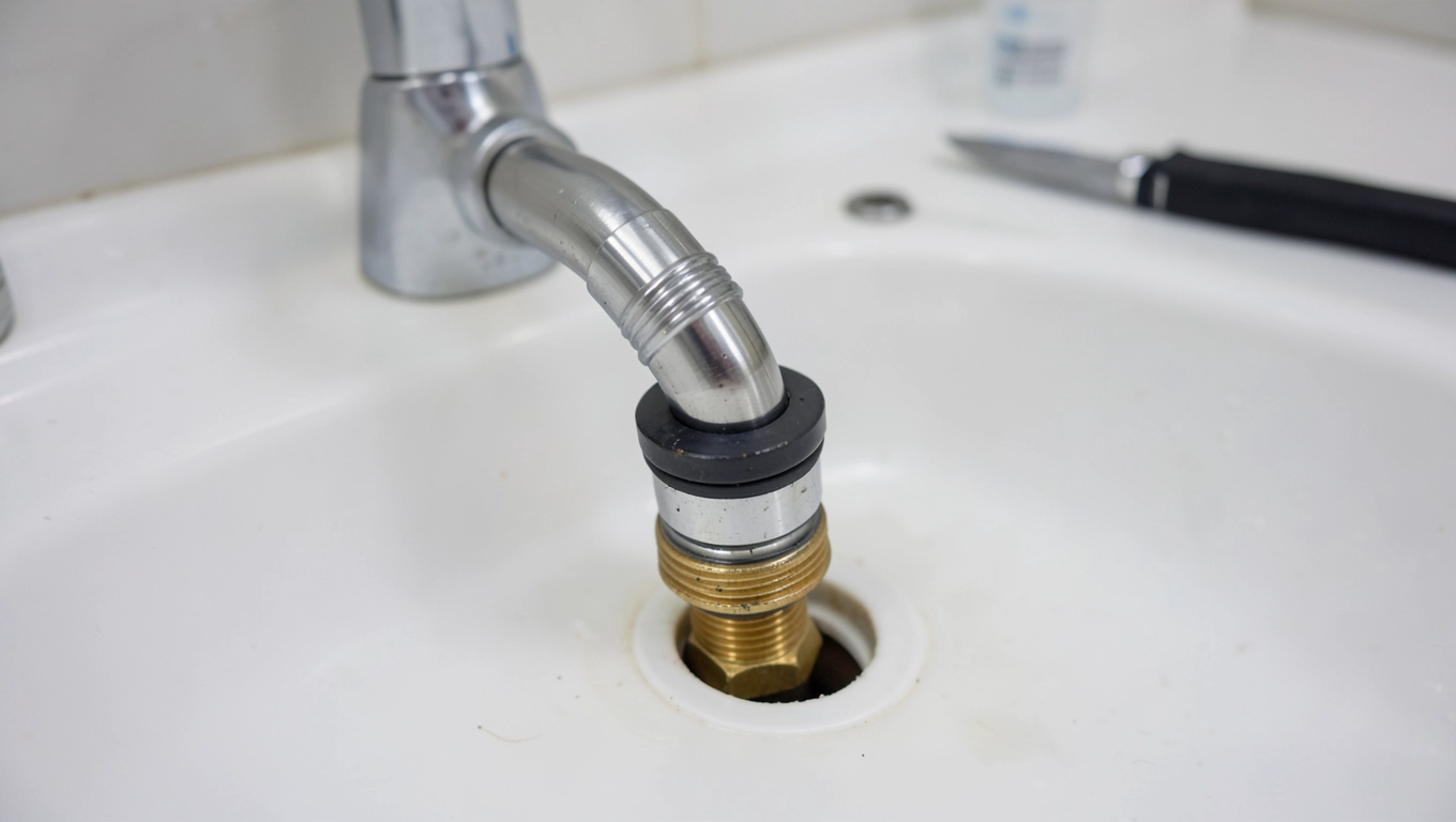 montaż syfonu umywalki z korkiem automatycznym