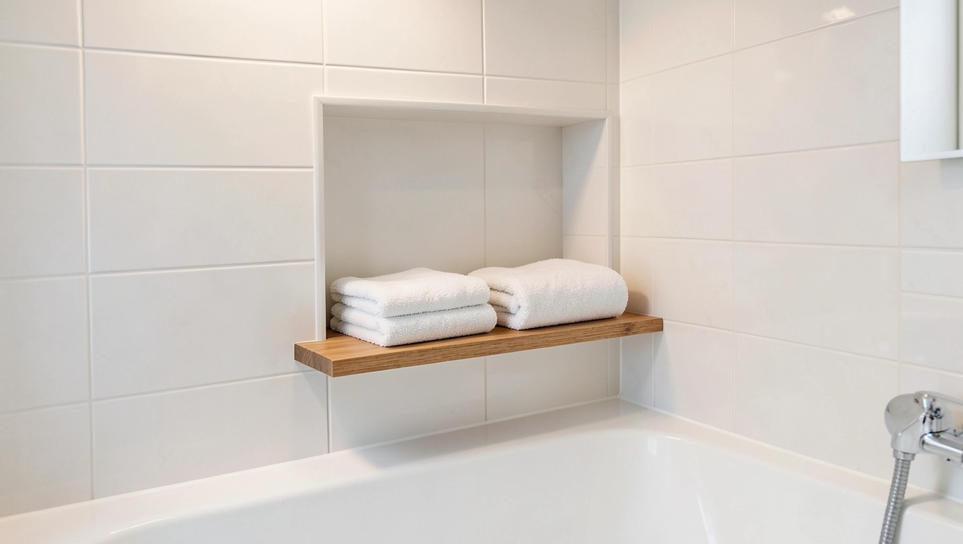 Półka w ścianie nad wanną na jakiej wysokości